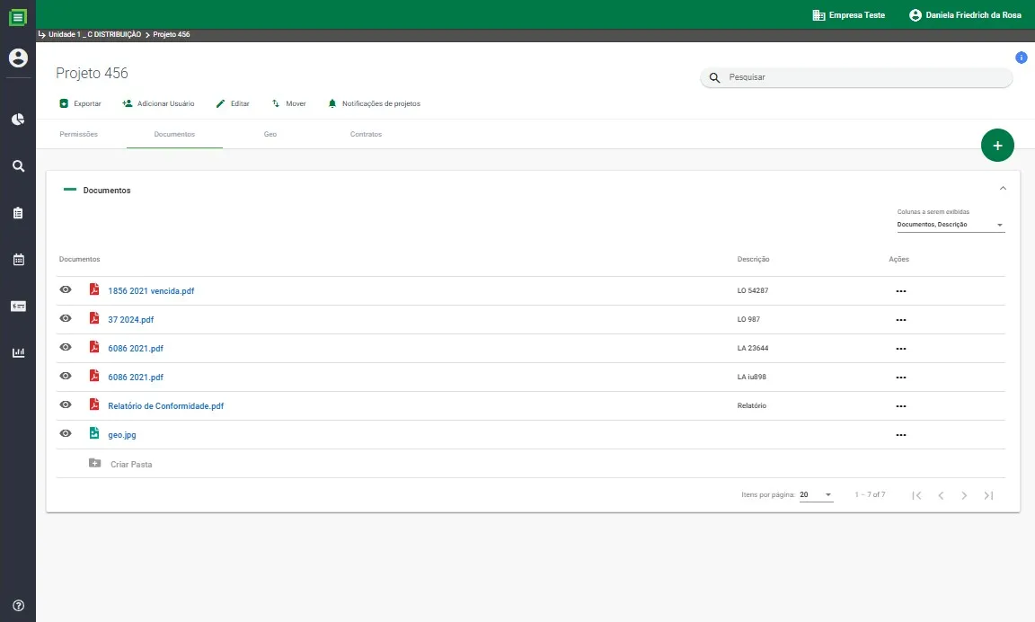 Repositório de documentos do licenciamento ambiental no Licentia