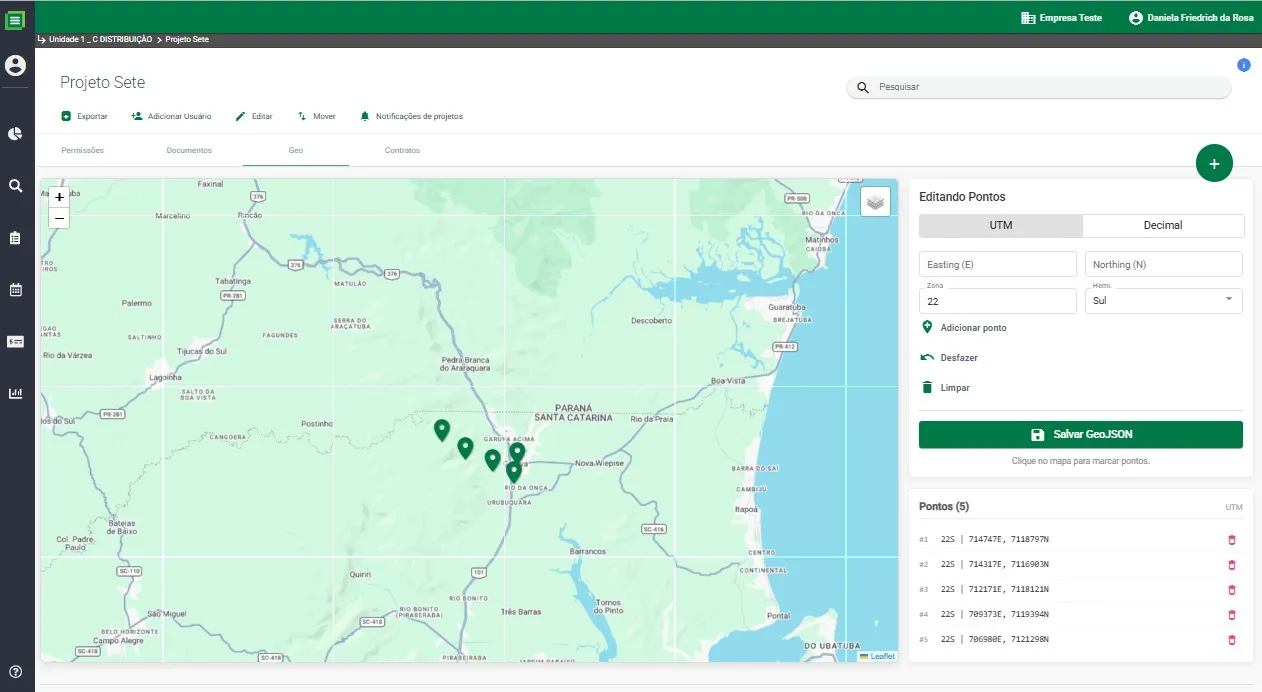 Mapa interativo com empreendimentos e processos de licenciamento no Licentia